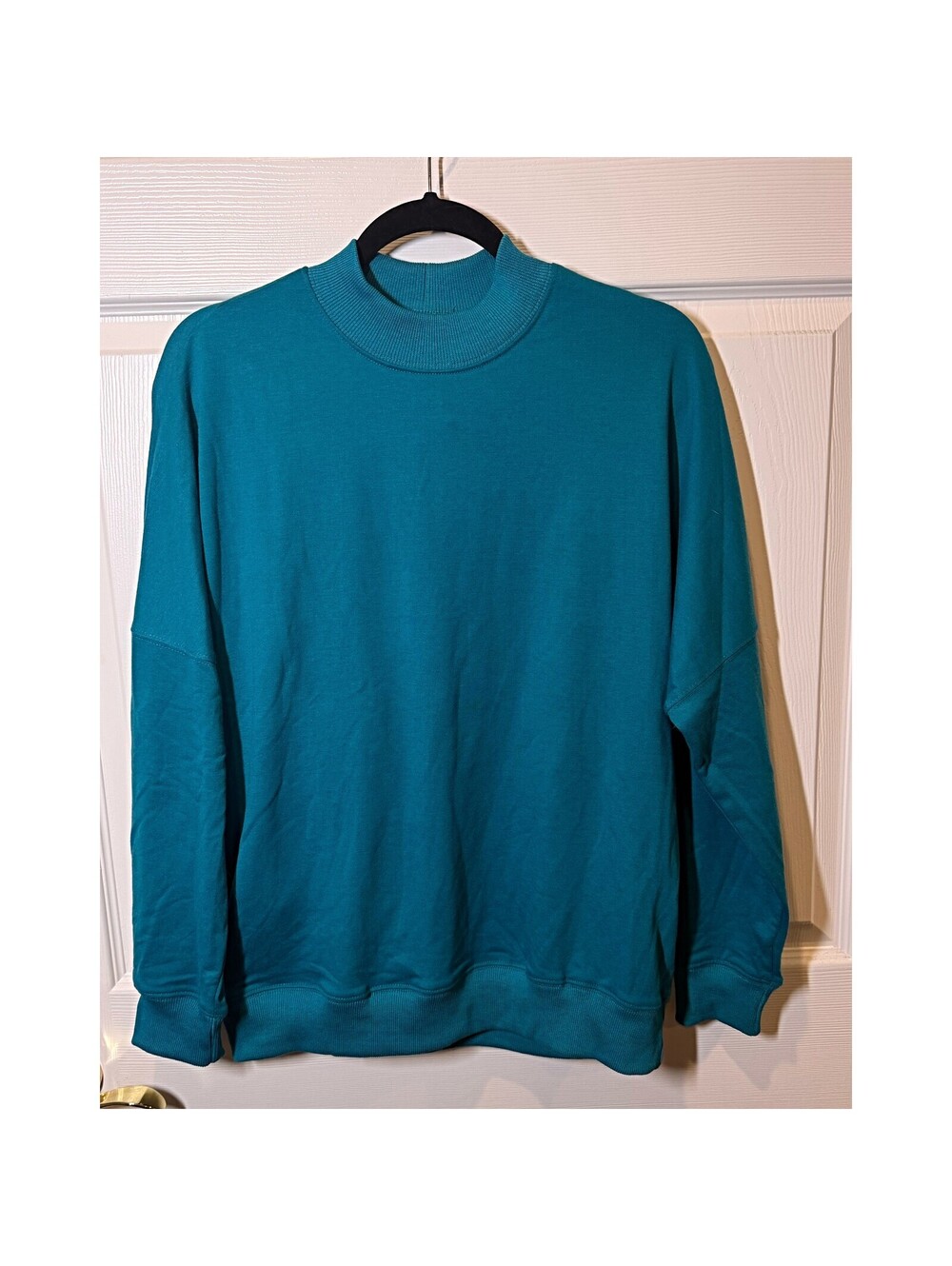 Histano Teal Mock Neck Sweatshirt